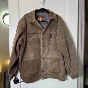 Tough Duck Blanket Lined Chore Coat Canvas Dark Brown Men's Workwear Rancher XL